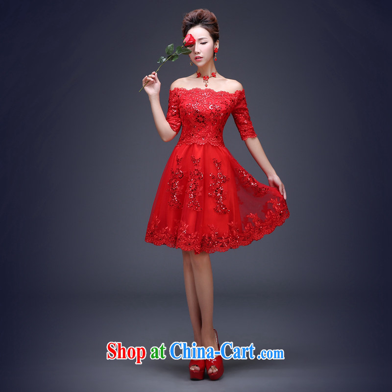 Jie MIA bridal wedding dresses 2015 new small dress uniform toast red smears in his chest waist short bridesmaid dress dress dress red XXXL, Jake Mia, and shopping on the Internet