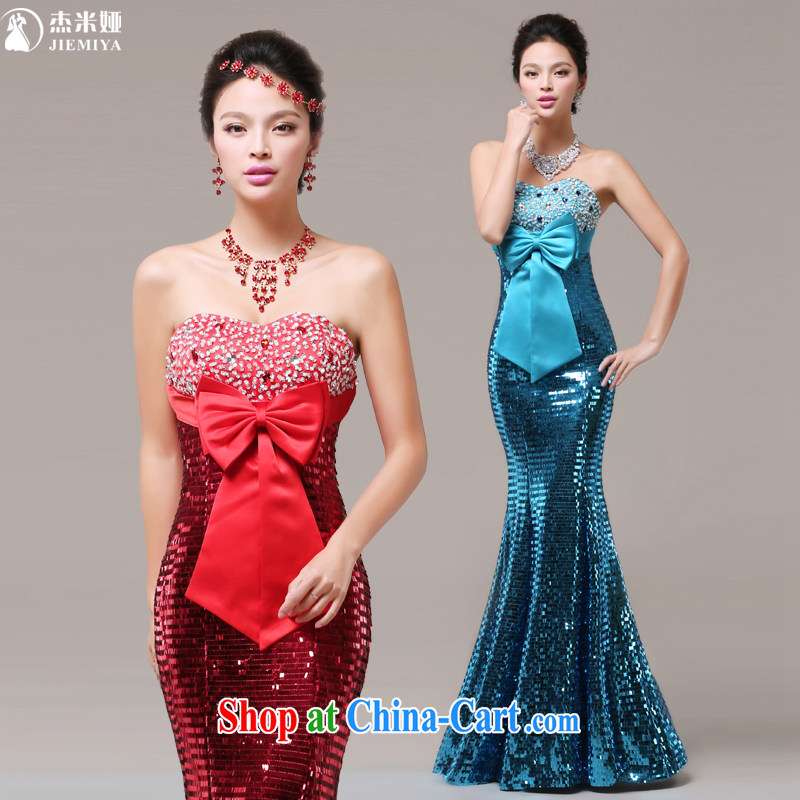 Cheng Kejie MIA Evening Dress 2014 New Long bows service bridal dresses at Merlion wiped his chest, stylish open Evening Dress red XXL, Jake Mia, shopping on the Internet