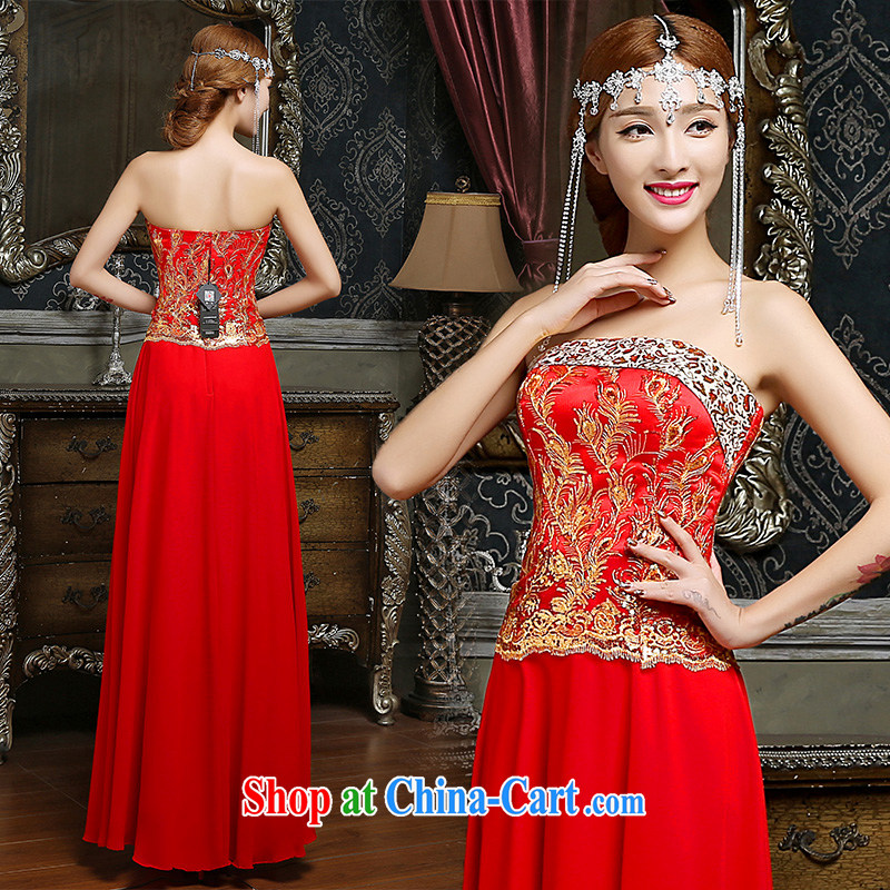 Code Hang Seng bride spring 2015 new bride toast clothing stylish wedding dress pregnant women dress long red dress evening dress can be done dress red XXL new pre-sale 7 day shipping