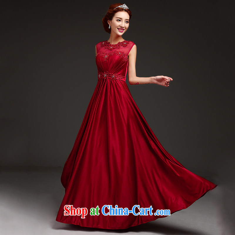 Code hang bridal wedding dresses bows service 2015 new stylish Wine red long gown wedding dress evening dress pregnant women made dresses wine red XXL