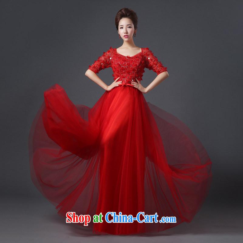 Cheng Kejie MIA toast Service Bridal Fashion 2014 New Red wedding dresses long sleeves in marriage dress lace winter XXL