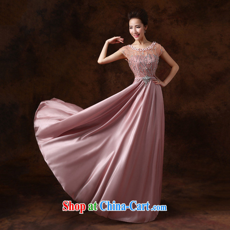 Jie MIA dress 2014 new Korean style double-shoulder parquet drilling bridal toast serving the banquet long performances, winter clothing 豆沙 color XXL, Jake Mia, and shopping on the Internet