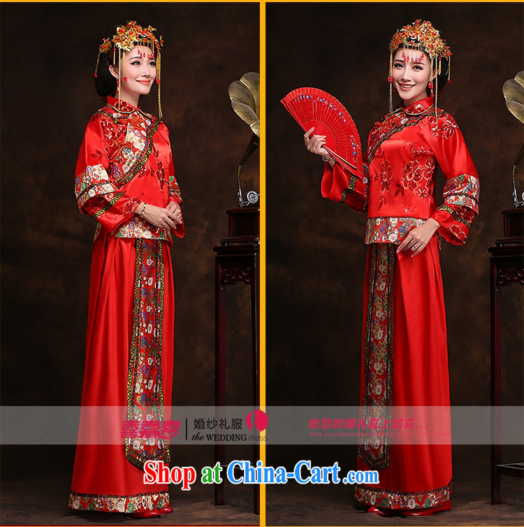 Hi Ka-hee-soo Wo service bridal gown bride costumes clothing Chinese wedding toast clothing qipao XH 55 Sau wo service XXL pictures, price, brand platters! Elections are good character, the national distribution, so why buy now enjoy more preferential! Health