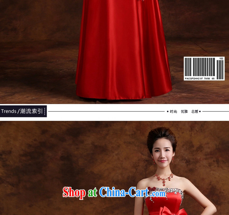 J. MIA toast service 2015 New Red wiped his chest long beauty, bridal wedding dress wood drill Banquet Hosted Service red XXL pictures, price, brand platters! Elections are good character, the national distribution, so why buy now enjoy more preferential! Health