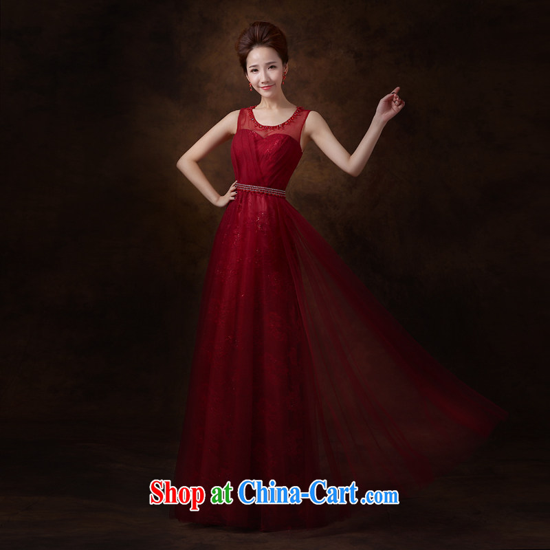 Jie MIA toast Service Bridal wedding dresses 2015 new wine red long marriage bridesmaid serving double-shoulder Evening Dress Evening Dress snow XXL bruised, Jake Mia, shopping on the Internet