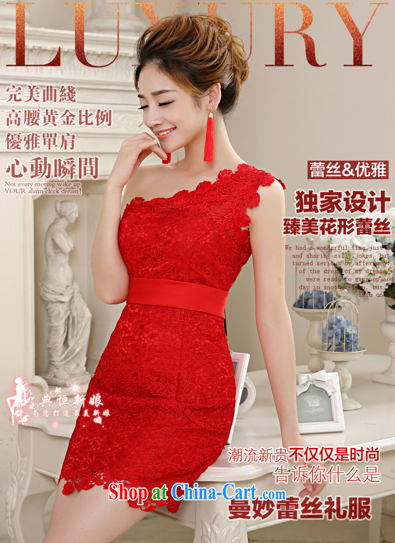 Code hang bridal 2014 New Red Korean bows dress lace single shoulder short skirts dresses small package and toast served dinner show with a tailored dress red M pictures, price, brand platters! Elections are good character, the national distribution, so why buy now enjoy more preferential! Health