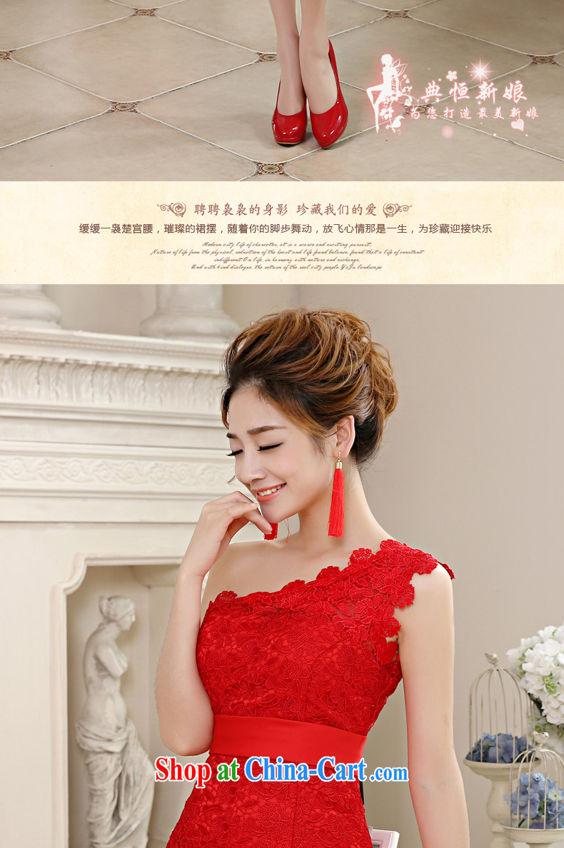 Code hang bridal 2014 New Red Korean bows dress lace single shoulder short skirts dresses small package and toast served dinner show with a tailored dress red M pictures, price, brand platters! Elections are good character, the national distribution, so why buy now enjoy more preferential! Health