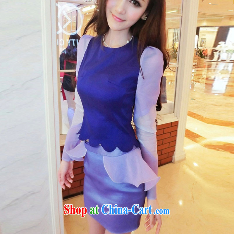 to Lin, Korean edition fall 2015 new stylish spell color spell-kit package and dress 1971 dress picture color L, Catherine, shopping on the Internet