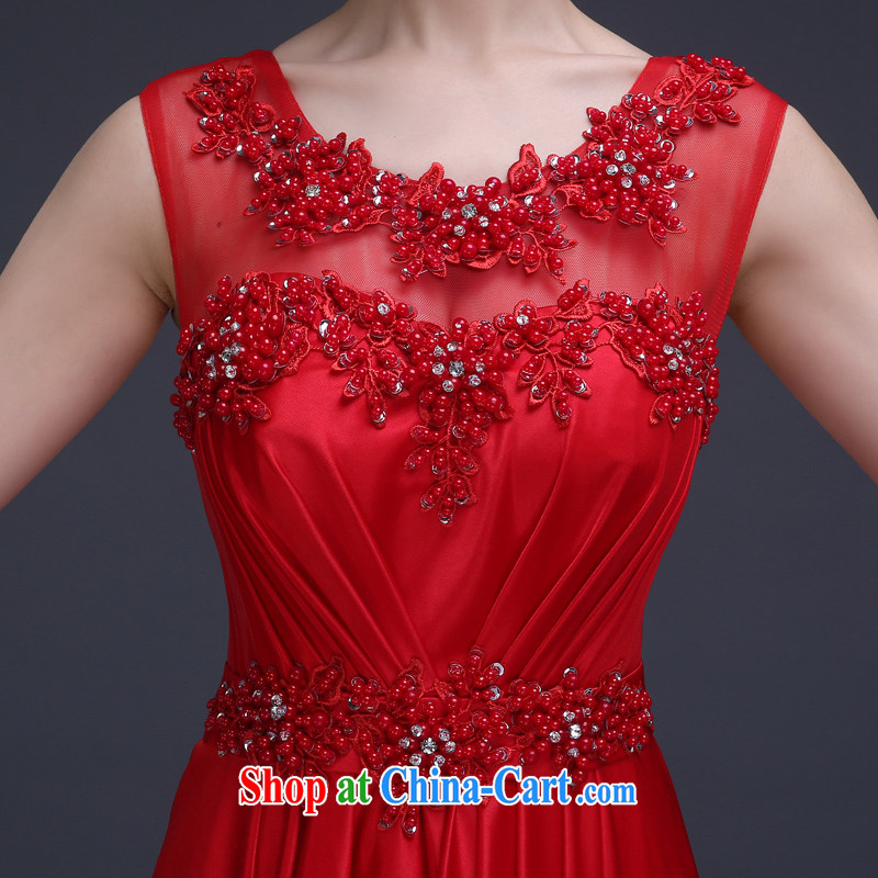 Ting Beverly toast Service Bridal Fashion 2015 spring new dual-shoulder dress red bridesmaid dress long cultivating female Red XL Ting, Beverly (tingbeier), shopping on the Internet