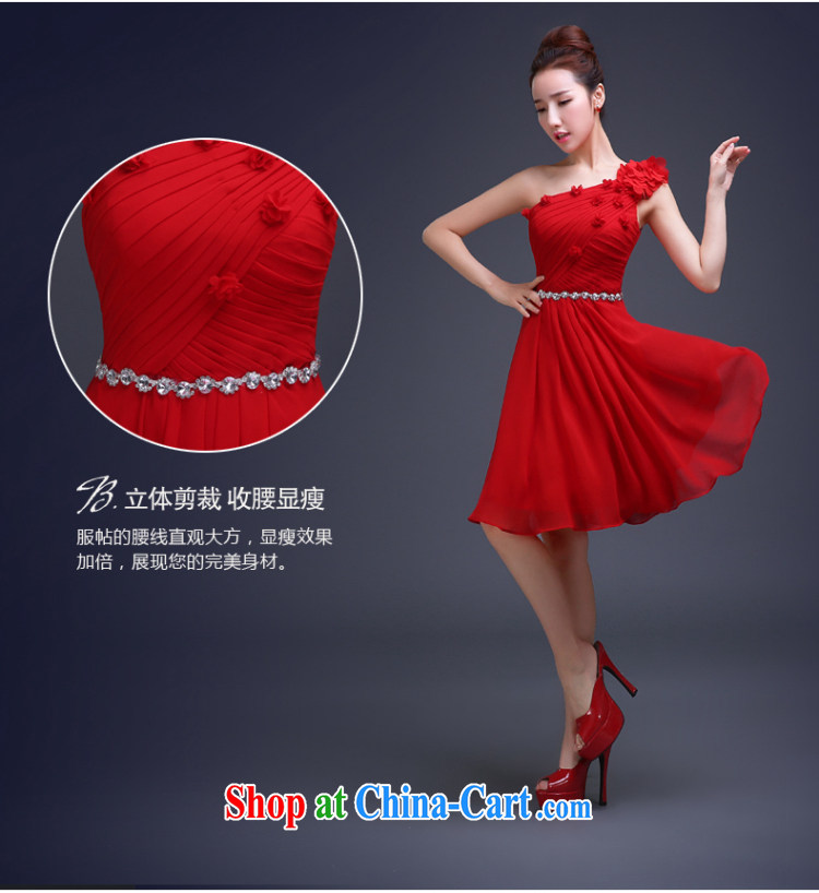 Ting Beverly served toast marriages 2015 new banquet dress stylish single shoulder small dress short bridesmaid clothing, red XL pictures, price, brand platters! Elections are good character, the national distribution, so why buy now enjoy more preferential! Health