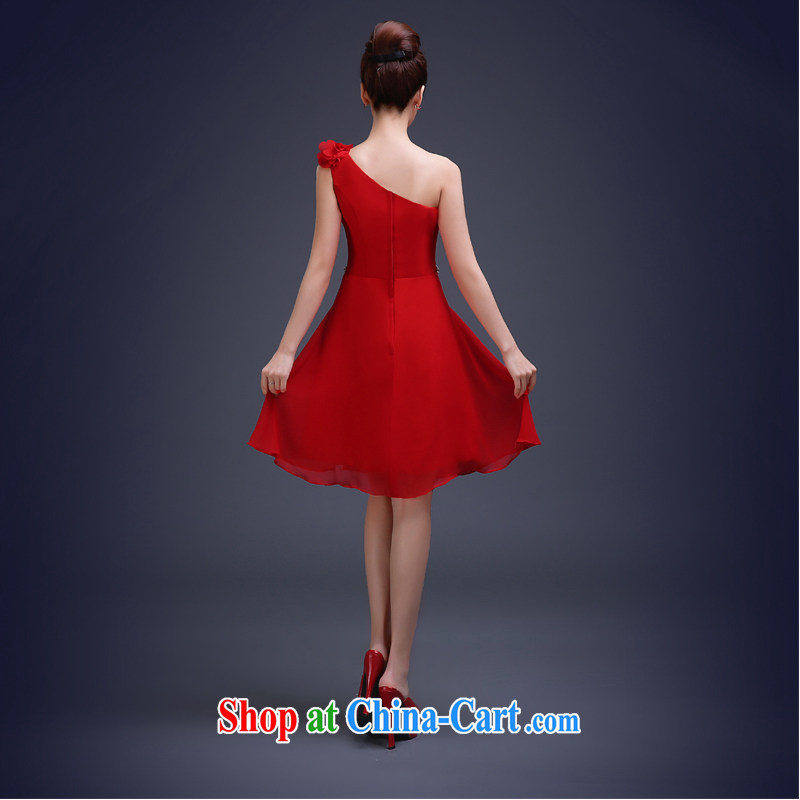 Ting Beverly served toast marriages 2015 new banquet dress stylish single shoulder small dress short bridesmaid clothing, red XL Ting, Beverly (tingbeier), and shopping on the Internet