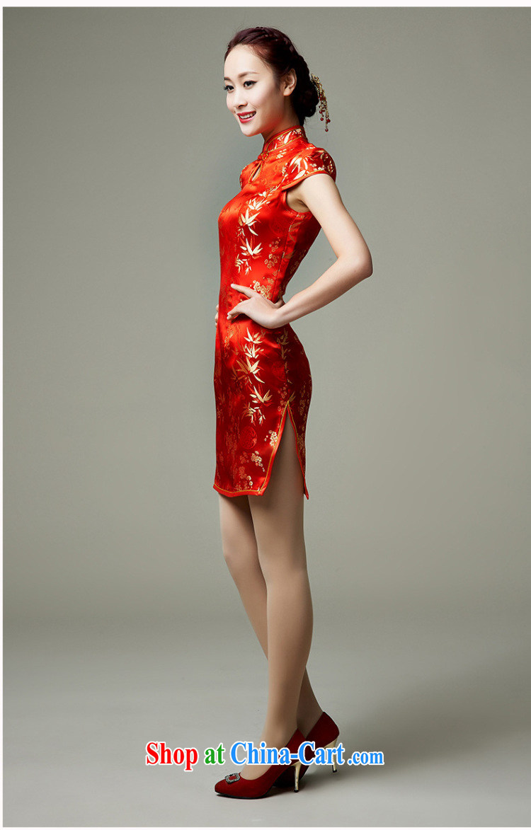 Han Park (cchappiness) 2015 new short red welcome qipao qipao annual toast bride dress red XXL (chest 93 waist 76 and 96) pictures, price, brand platters! Elections are good character, the national distribution, so why buy now enjoy more preferential! Health