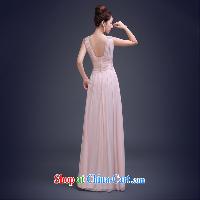 Ting Beverly dress annual bridal wedding dress long dual-shoulder 2015 New Beauty bridesmaid service banquet toast serving spring Pink Pink XL Ting, Beverly (tingbeier), shopping on the Internet