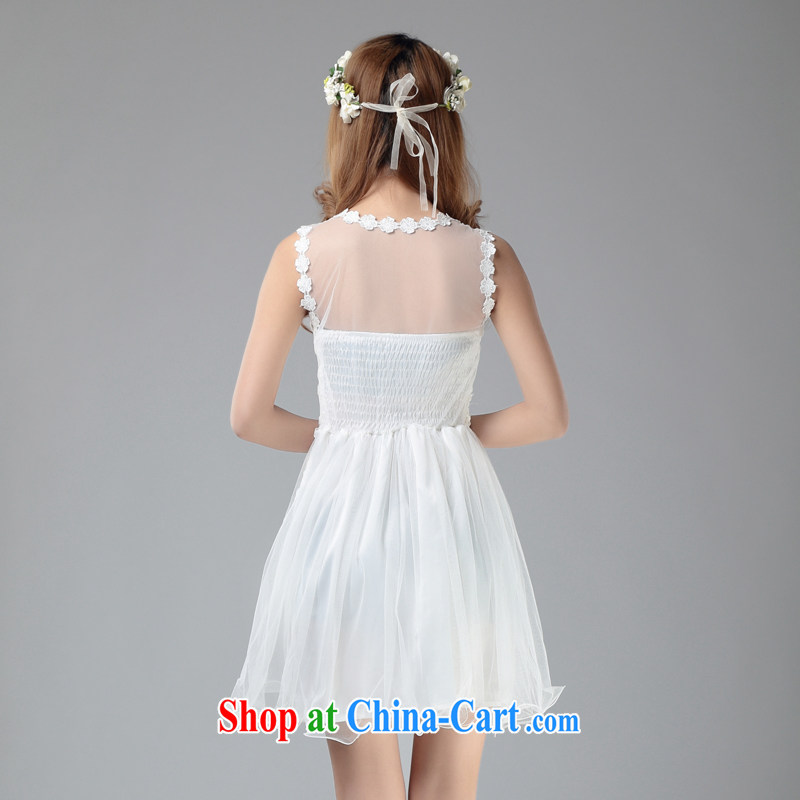 Honey, Addis Ababa 2015 new water drilling the bead weaving a flower whose sinuous swing vest stitching Web dress vest skirt evening dress bridesmaid dress uniform toast white are code, honey, Addis Ababa (Mibeyee), shopping on the Internet
