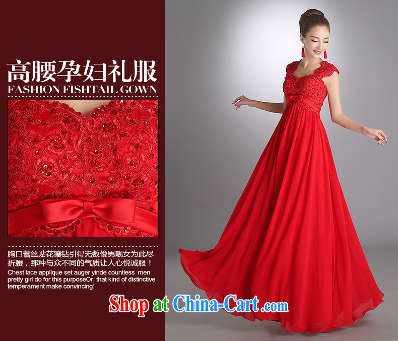 Code Hang Seng bridal 2015 stylish bridal toast serving red long, the Field shoulder dress high waist pregnant women wedding dresses wedding dress banquet evening dress red L pictures, price, brand platters! Elections are good character, the national distribution, so why buy now enjoy more preferential! Health