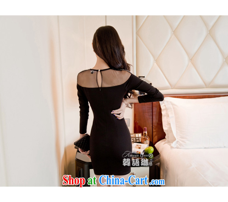 OPTIMIZED IN ACCORDANCE WITH THE 2014 my store with spring loaded new Korean female sexy men nails Pearl package and long-sleeved knitted dresses dress black L pictures, price, brand platters! Elections are good character, the national distribution, so why buy now enjoy more preferential! Health