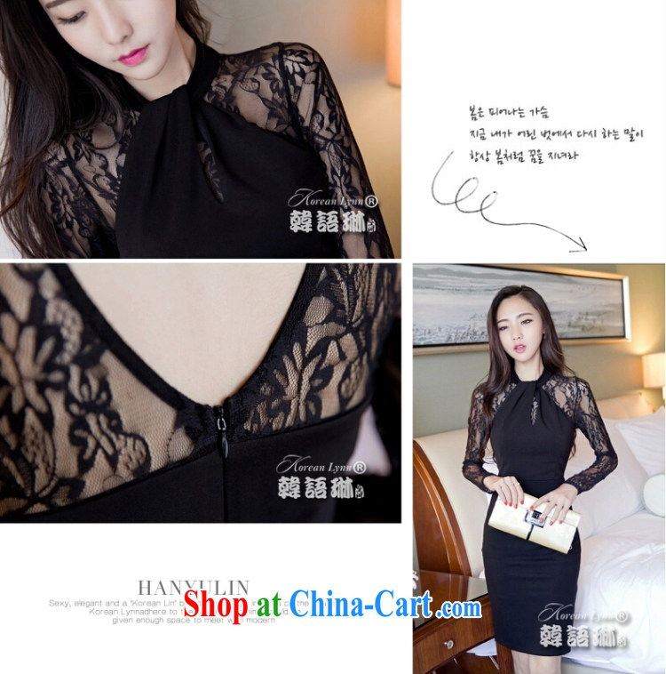 OPTIMIZED IN ACCORDANCE WITH THE 2015 new Korean female sexy fluoroscopy lace hangs also convey the long-sleeved gown dress black L pictures, price, brand platters! Elections are good character, the national distribution, so why buy now enjoy more preferential! Health