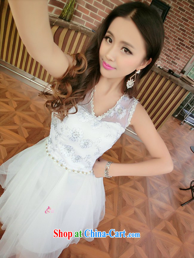 OPTIMIZED IN ACCORDANCE WITH THE 2014 New Name Yuan-fluoro Web yarn lace stitching irregular beauty dress dress dress white S pictures, price, brand platters! Elections are good character, the national distribution, so why buy now enjoy more preferential! Health
