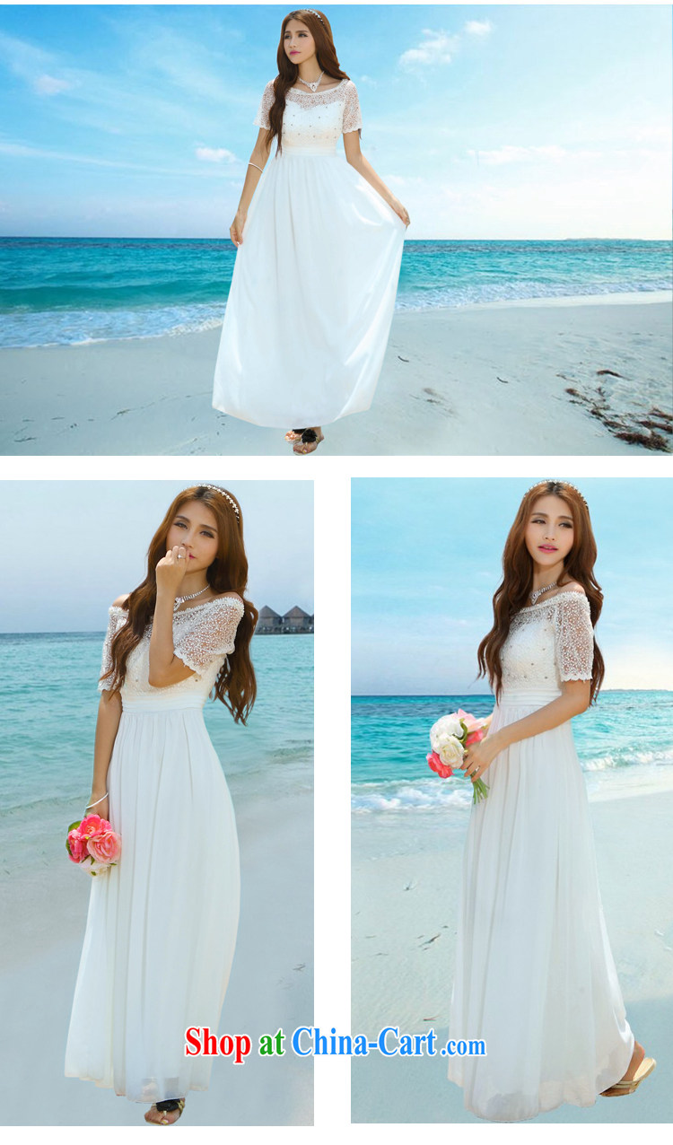 OPTIMIZED IN ACCORDANCE WITH THE 2014 Korea Maldives beach dress wedding nails Pearl inserts drill dress long dress white L pictures, price, brand platters! Elections are good character, the national distribution, so why buy now enjoy more preferential! Health