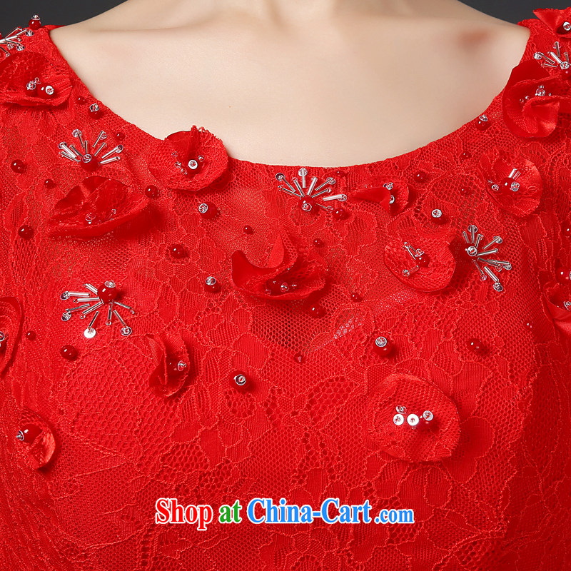Jie MIA long dress 2014 new bride wedding dress red bows. Stylish lace-erase chest long skirt fall and winter, red XXL, Jake Mia, and shopping on the Internet