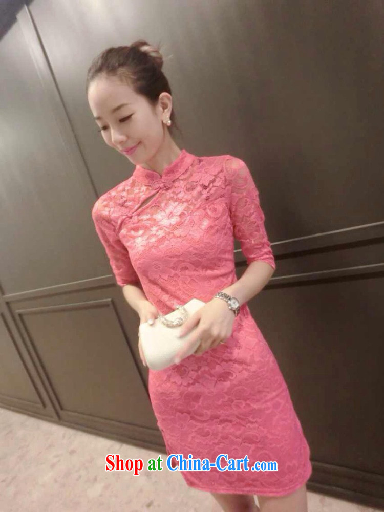 Optimize according to the autumn 2015 the new lace beauty graphics thin cheongsam dress black XL pictures, price, brand platters! Elections are good character, the national distribution, so why buy now enjoy more preferential! Health