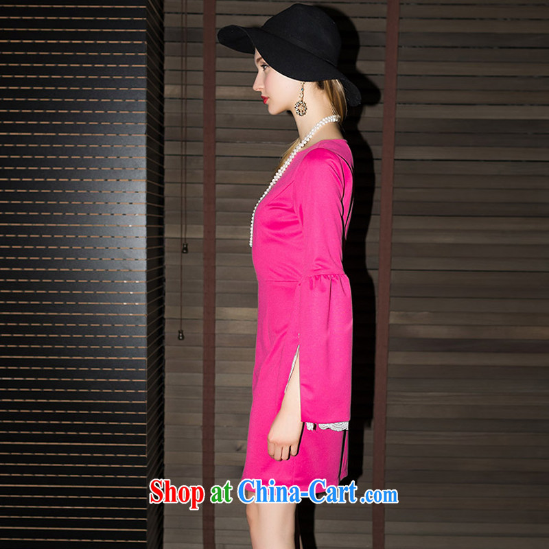 Yi Ge lire name yuan style high-end ladies elegant lace cuff dress skirt pink 6888 L, Yi Ge lire (YIGELILA), online shopping