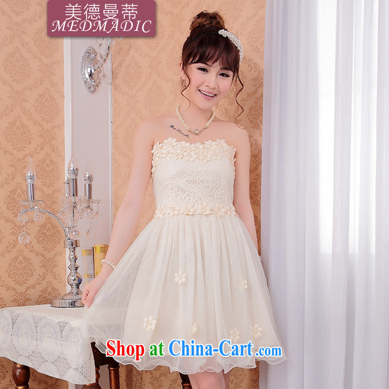 Mr. CHOW Cayman's 2015 new bridesmaid lace small dress sister skirt small dress MCA 836 apricot are code