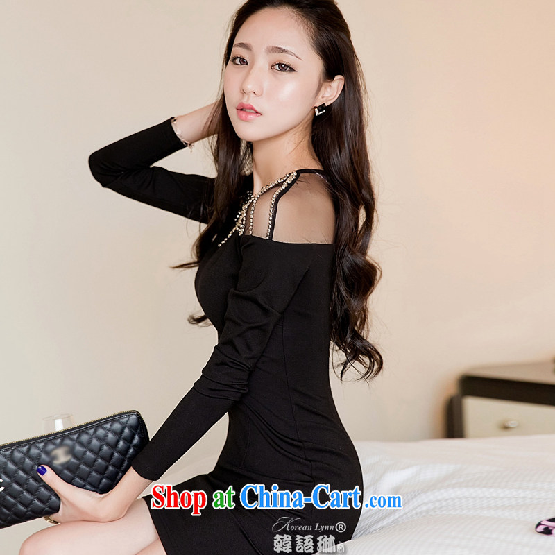 Achieve better, spring 2015 new European and American style Ladies Night sense of a yuan peg Pearl package and long-sleeved knitted dresses dress 379 black XL, Walt Disney, and shopping on the Internet