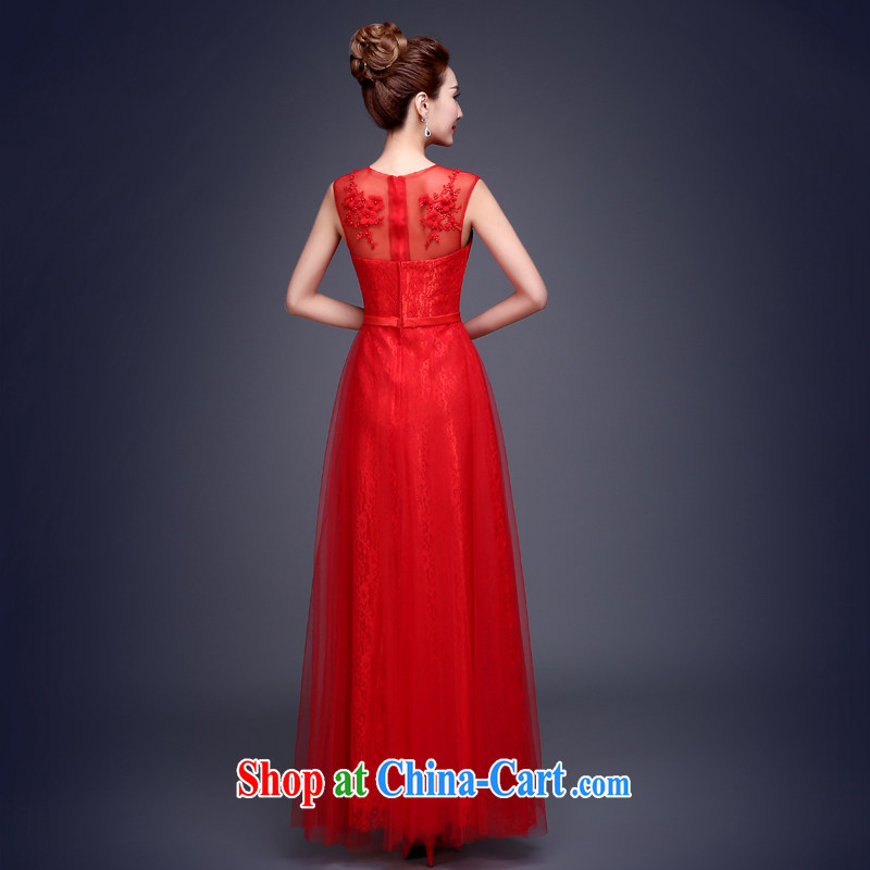 The Vanessa summer 2015 toast bride dress wedding wedding dress red long dual-shoulder lace zip code the beauty graphics thin flowers beaded dress female Red XL (click the Feed link earrings) and Vanessa (Pnessa), online shopping