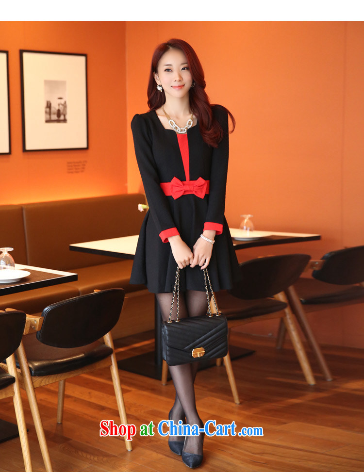 Land is still the Yi 2015 spring female Korean Beauty graphics thin spell color long-sleeved festive large skirts, skirts dresses thick MM larger bridesmaid dress dress 9921 black XXXL pictures, price, brand platters! Elections are good character, the national distribution, so why buy now enjoy more preferential! Health