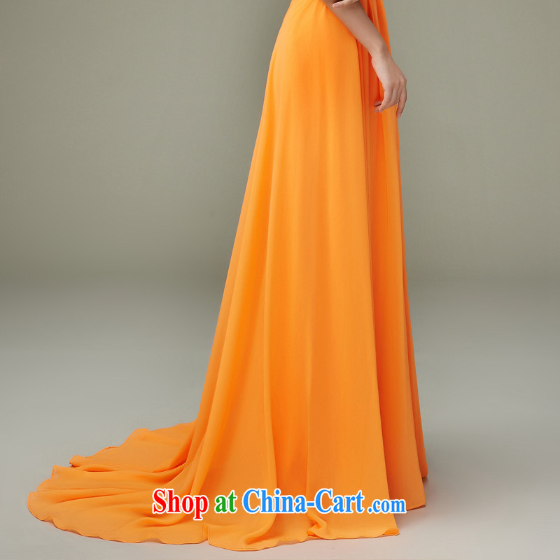 Han Park (cchappiness) 2015 new stylish and wiped his chest long serving toast bridesmaid service banquet Annual Gala Evening Dress orange custom, Han Park (cchappiness), online shopping