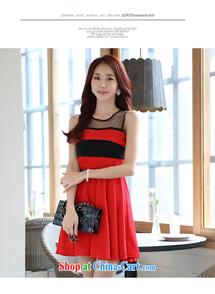 Land is the Yi 2015 summer new female Korean version the waist the skirt 100 solid ground collision dress color XL dress skirt vest skirt dresses 9825 red XXXL pictures, price, brand platters! Elections are good character, the national distribution, so why buy now enjoy more preferential! Health
