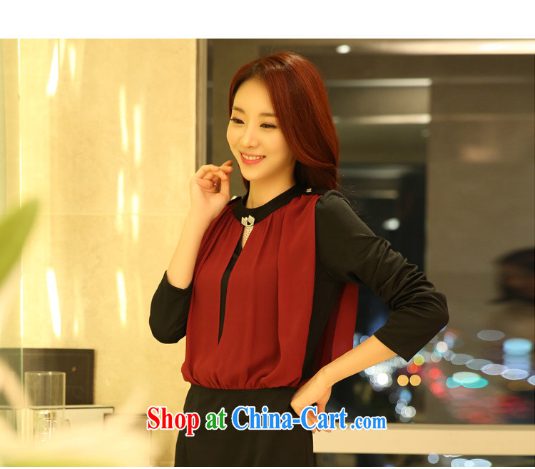 Land is still the Yi 2015 spring female Korean OL temperament of the yuan, Video cultivating false Two-piece solid skirt further skirt package and long-sleeved dresses, diamond jewelry maroon XXXL pictures, price, brand platters! Elections are good character, the national distribution, so why buy now enjoy more preferential! Health