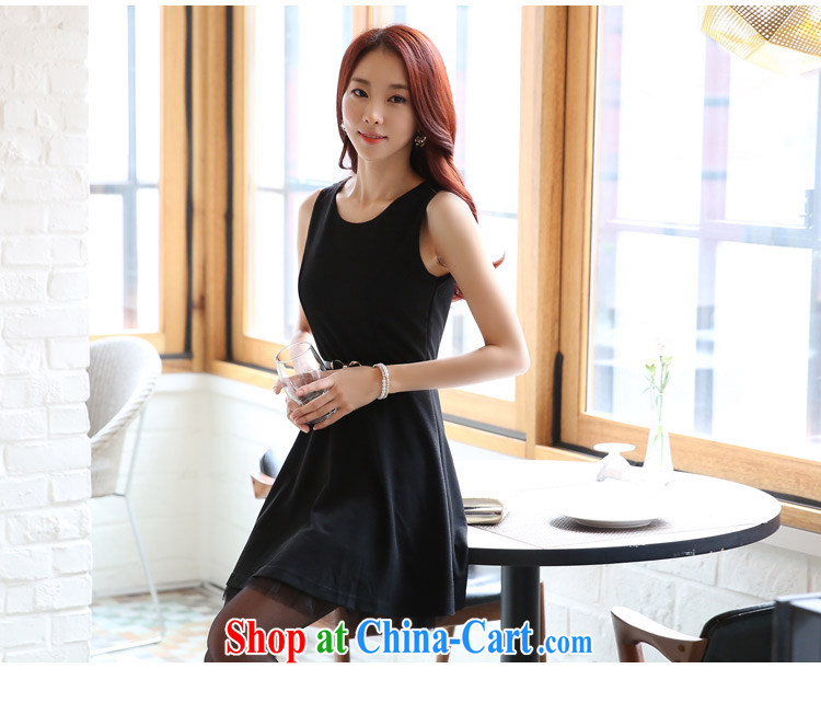 Land is the Yi 2015 summer female Korean black round neck, shoulder vest skirt video thin solid skirts the larger dress dress with belt 9920 black XXXL pictures, price, brand platters! Elections are good character, the national distribution, so why buy now enjoy more preferential! Health