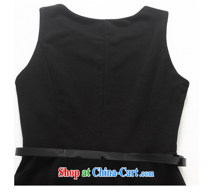Land is the Yi 2015 summer female Korean black round neck, shoulder vest skirt video thin solid skirts the larger dress dress with belt 9920 black XXXL pictures, price, brand platters! Elections are good character, the national distribution, so why buy now enjoy more preferential! Health
