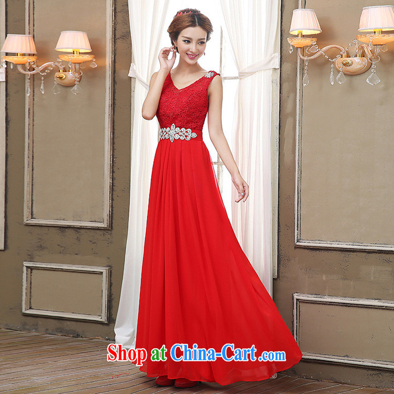 2015 new dress uniform toasting bride marriage red high quality Evening Dress long wedding bridesmaid clothing girls purple L, Iraq is still good, and shopping on the Internet