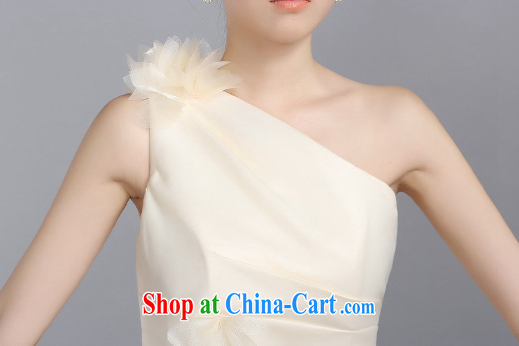 Iraq is still good, stylish and tight stretch bridal bridesmaid wedding single shoulder bows stage small dress champagne color M pictures, price, brand platters! Elections are good character, the national distribution, so why buy now enjoy more preferential! Health