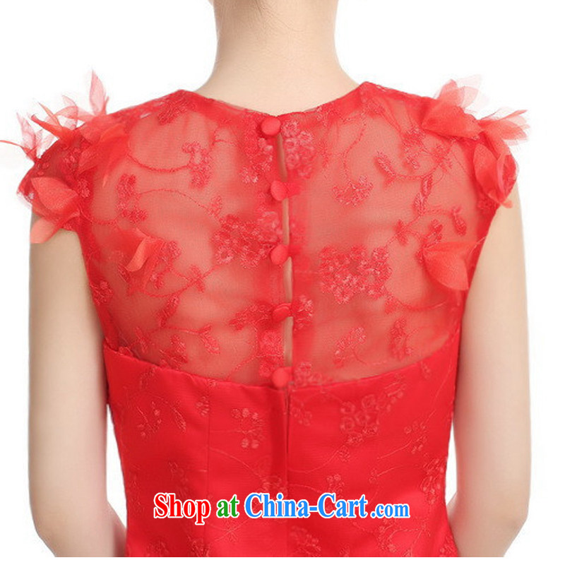 Iraq is still good, bridal bridesmaid wedding toast small dress double-shoulder lace dinner show the dress red XXL, Iraq is still good, and shopping on the Internet