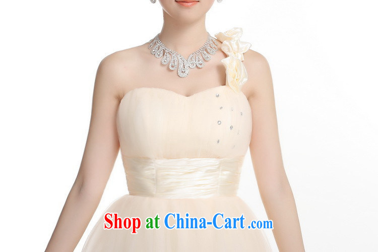 Iraq is still good for women 2015 bride single shoulder dress short bridesmaid toast small dress skirt the shoulder back exposed flowers dress champagne color XXL pictures, price, brand platters! Elections are good character, the national distribution, so why buy now enjoy more preferential! Health
