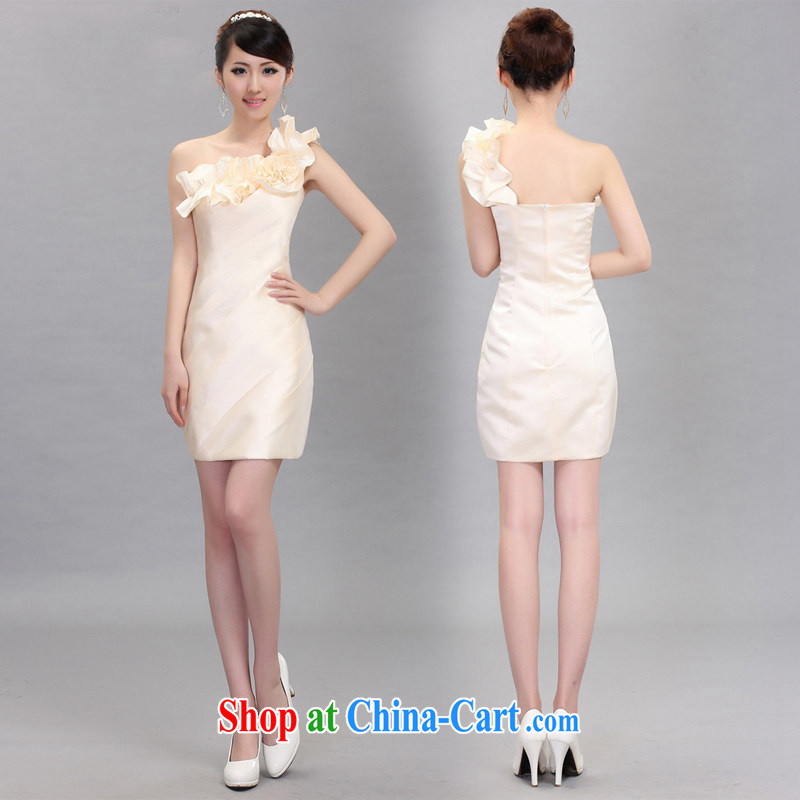Iraq is still good, women married bride toast small dress single shoulder the shoulder bridesmaid Dinner Show dress short, champagne color s, is still good, and that, on-line shopping