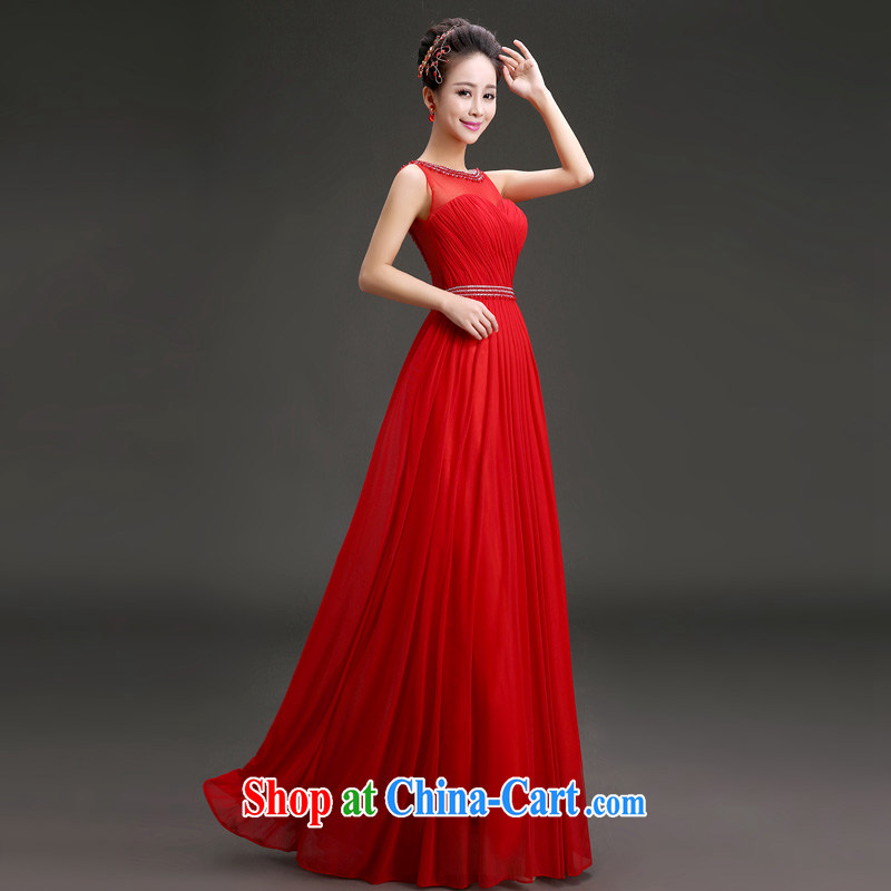 (Quakers) estimated 2015 new bride toast wedding dress Korean-style graphics thin red fall dress shoulders annual concert hosted banquet dress Red. Contact Customer Service Fill. Fees, friends (LANYI), online shopping