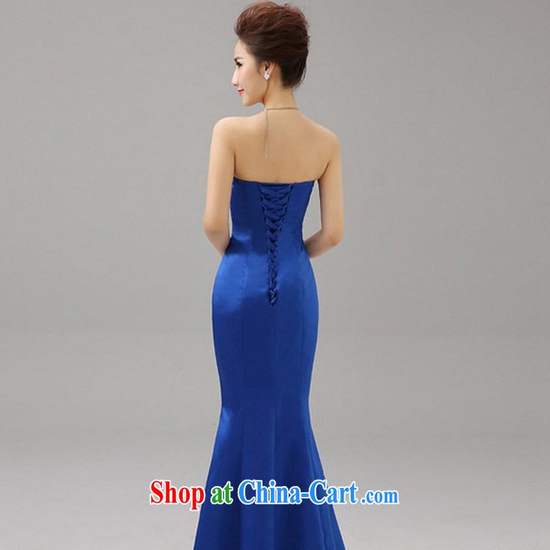 (Quakers) estimated 2015 bride's toast serving Korean wiped chest crowsfoot show banquet dress red with the annual service royal blue Tail XXL code waist 2.3 feet, and friends (LANYI), online shopping