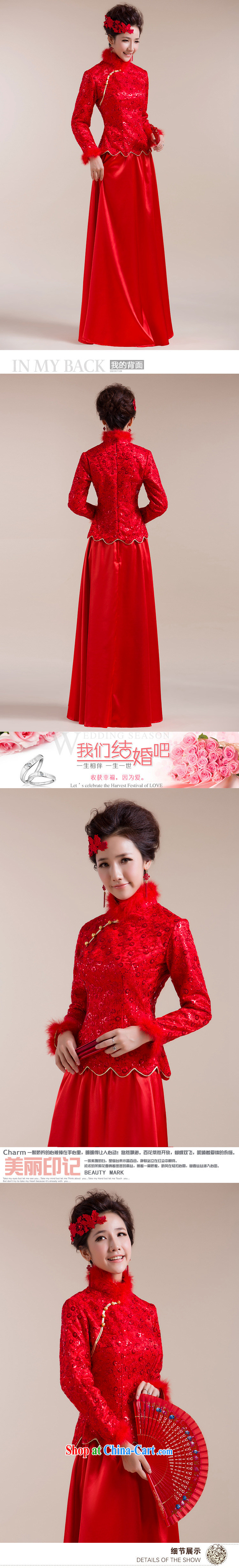Optimize Hung-winter clothes 2015 new autumn and winter cheongsam dress for Gross Gross cuff dot decoration aliasing, with drag and drop, long skirt GX 3102 red XL pictures, price, brand platters! Elections are good character, the national distribution, so why buy now enjoy more preferential! Health