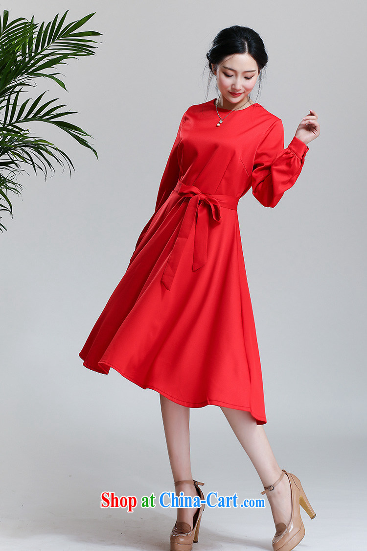 Land is the Yi 2015 Summer in Europe and America, new long-sleeved style graphics thin beauty large, long, Shaggy red dress dress bridal back door skirts dresses festive red XL pictures, price, brand platters! Elections are good character, the national distribution, so why buy now enjoy more preferential! Health
