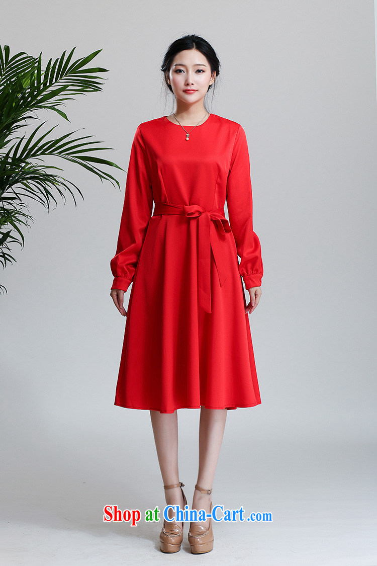 Land is the Yi 2015 Summer in Europe and America, new long-sleeved style graphics thin beauty large, long, Shaggy red dress dress bridal back door skirts dresses festive red XL pictures, price, brand platters! Elections are good character, the national distribution, so why buy now enjoy more preferential! Health