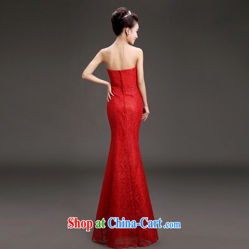 (Quakers) estimated 2015 new spring wipe chest bridal toast dress stylish beauty graphics thin marriage long bridal toast dress the banquet show service red XL code waist 2.2 feet, and friends (LANYI), online shopping