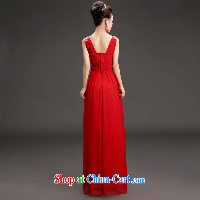 (Quakers) estimated 2015 new spring bridal toast dress Korean video thin shoulders dress the banquet show service red M code waist 2 feet, and friends (LANYI), online shopping