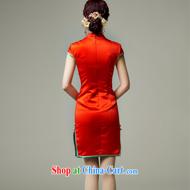 Han Park (cchappiness) 2015 new chinese red short hospitality service annual dress bridal toast dress red XXXL (chest 96 waist 80 and 99) and Park (cchappiness), online shopping