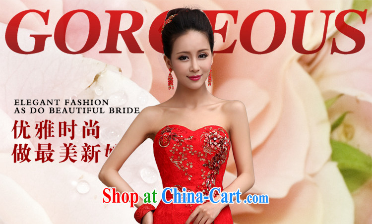 Beautiful ornaments 2015 marriages new toast serving Korean version wiped off chest graphics thin evening dress red long crowsfoot dress red XXL pictures, price, brand platters! Elections are good character, the national distribution, so why buy now enjoy more preferential! Health