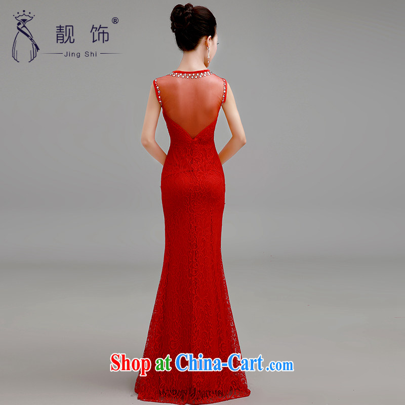 Beautiful ornaments 2015 new wedding dresses long red dress bridal wedding toast serving red S, beautiful ornaments JinGSHi), shopping on the Internet